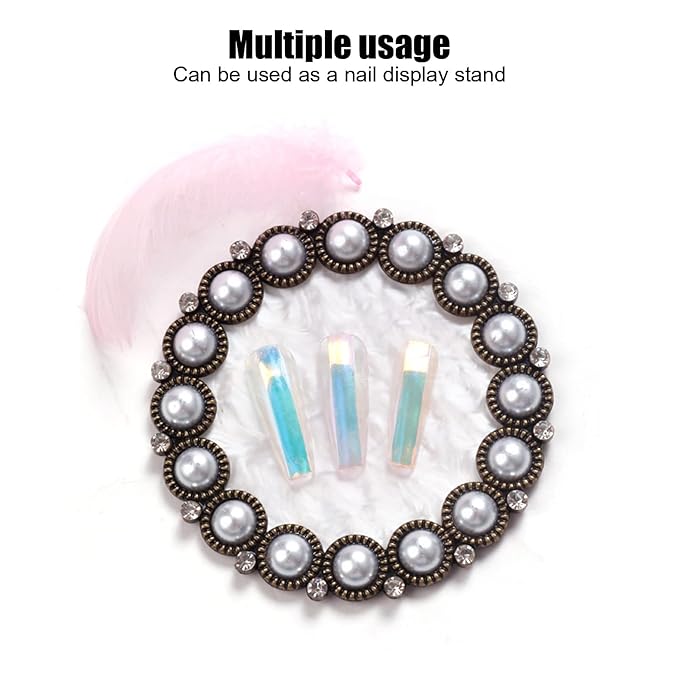 Polish Mix Palette, Resin Nail Art Display Board Cosmetic Nail Mixing Palette Color Mixing Nail Art Tips Display Plate(Copper)-Velvo Beauty