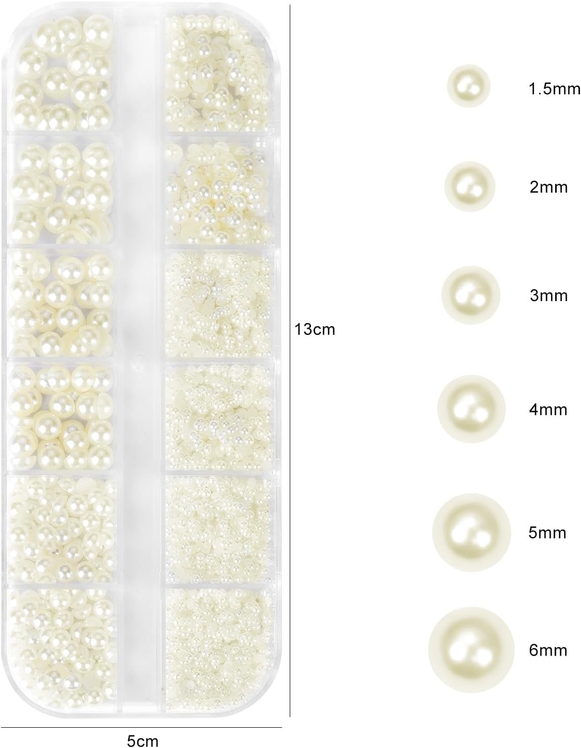 Flatback Rhinestones Half Pearls for Crafting, 1.6-4mm Colorful Rhinestones and 1.5-6mm Small Pearls for Bedazzling, Clothes and Nails Art-Velvo Beauty