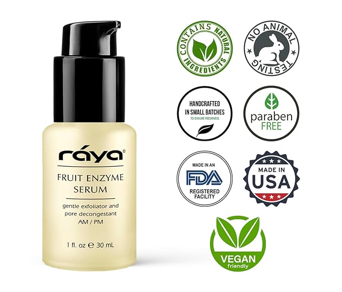 RAYA Fruit Enzyme Serum (505) | Non-Oily, Exfoliating Facial Treatment for Oily, Problem, and Dull Skin | Reduces Black-Heads and Clears Pores-Velvo Beauty