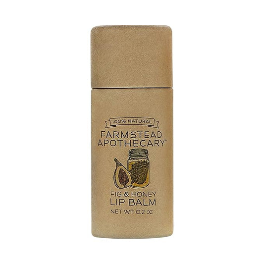 Farmstead Apothecary 100% Natural Lip Balm with Organic Beeswax, Organic Shea Butter & Organic Coconut Oil, Fig & Honey 0.25 oz-Velvo Beauty