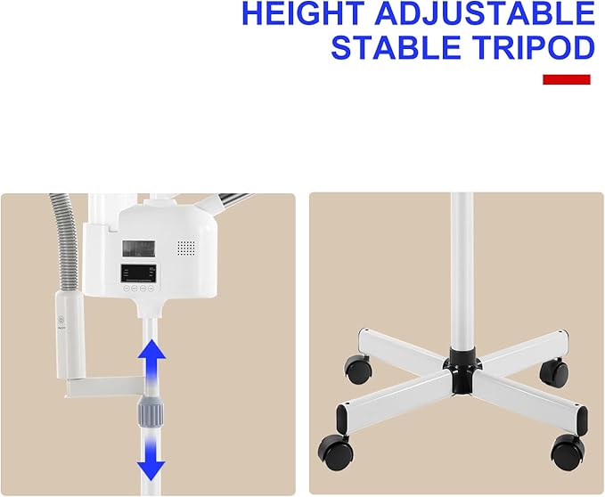 Professional Facial Steamer 3 in 1 Steamer for Face with Hot & Cold Nozzle 5X LED Magnifying Lamp Facial Steamer for Esthetician Beauty Face Equipment Use at Home or Salon-Velvo Beauty
