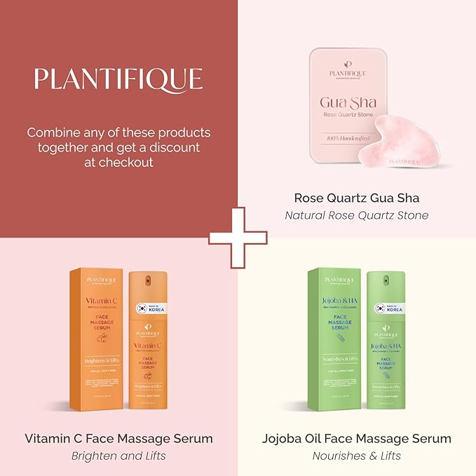 PLANTIFIQUE Rose Quartz Gua Sha Tool – Anti-Aging Face Massager & Jawline Shaper for Skincare Routine – Facial Massage & Skin Care Gift-Velvo Beauty