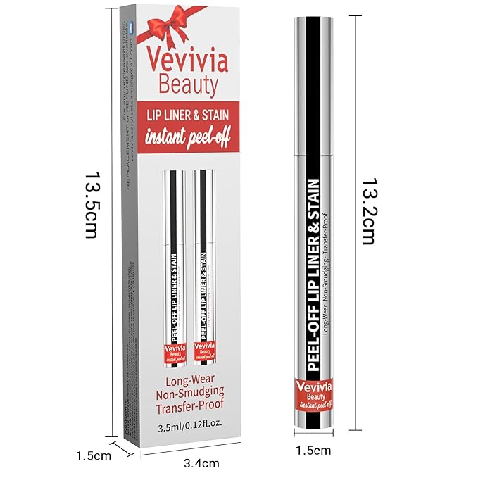 2pcs Lip Stain Peel Off - Lip Liner Stain Long Lasting Waterproof,2-in-1 Lip Liner with Tweezer Nude Matte,Non-Stick Cup,Highly Pigmented，Natural Finish,Stay On All Day,Perfect for Gift (Nude+Mauve)-Velvo Beauty