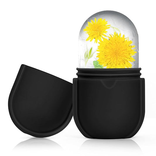 Ice Roller for Face and Eye, Ice Face Roller, Ice Roller Skin Care Tools Gifts for Women , Silicone Ice Mold for Beauty(Black)-Velvo Beauty