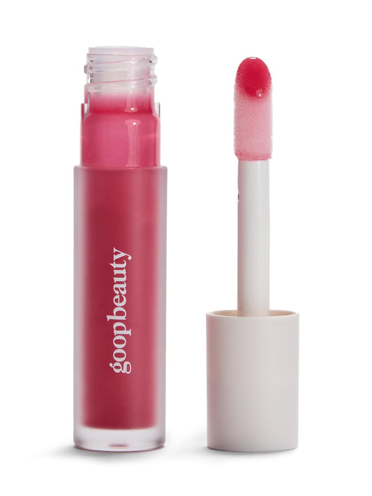 goop Beauty Hydra-Barrier Gel Gloss | Hydrating Lip Gloss to Moisturize & Plump Lips | Hyaluronic Acid & Vitamin E | Tulip - Sheer Hot Pink | 0.13 oz-Velvo Beauty