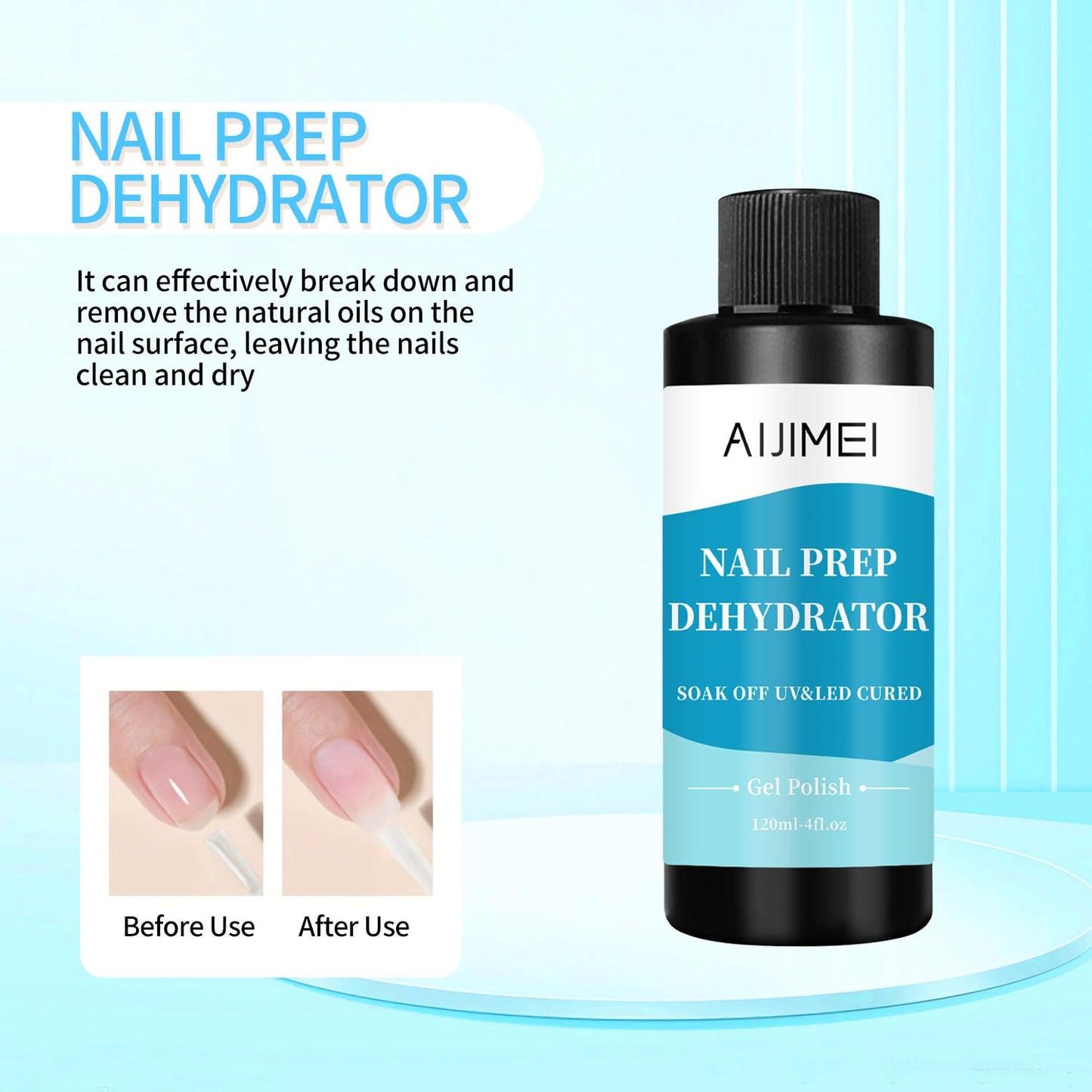 AIJIMEI 120ml Nail Dehydrator Dehydrator Prep for Nail Gel Polish Professional Nail Preparation for Smooth Gel and Acrylic Application Dehydrator for Acrylic 4 Fl Oz-Velvo Beauty