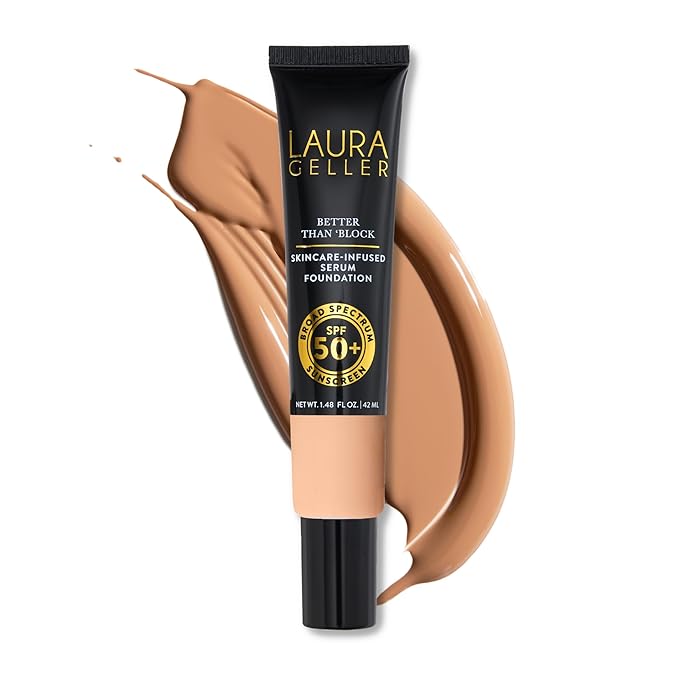 LAURA GELLER NEW YORK Better Than ‘Block Skincare-Infused Serum Foundation with Broad Spectrum SPF 50+, Medium-Velvo Beauty