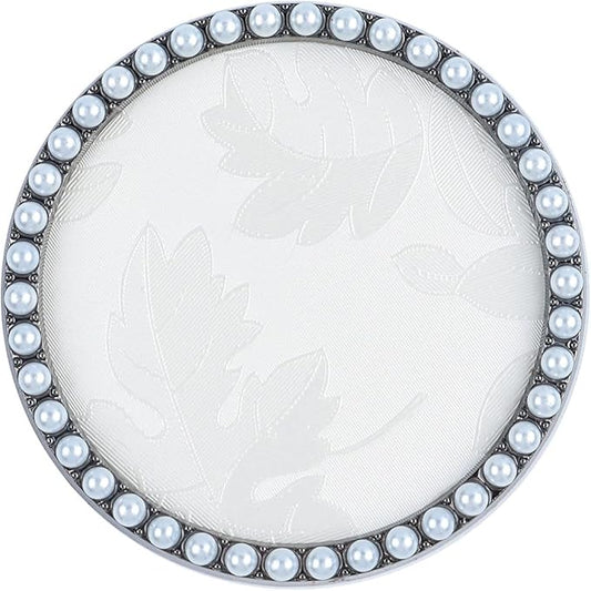 1 Pc Resin Nail Art Palette Nail Art Display Holder Round Inlay Rhinestone Makeup Palette Nail Painting Palette Gel Polish Colors Mixing Pallet (White)-Velvo Beauty