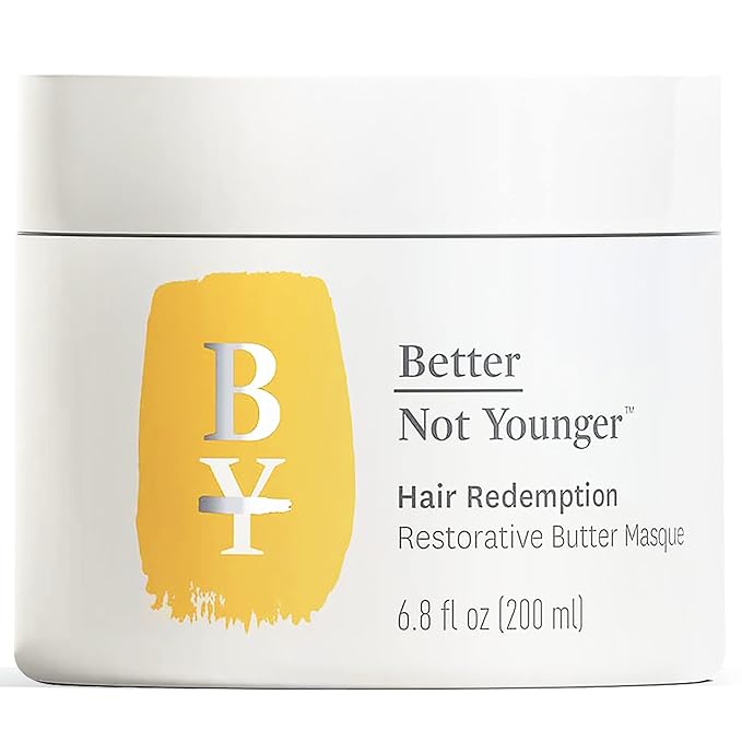 Better Not Younger Restorative Butter Hair Masque 6.8 fl oz - Hair Repair Mask with Plant-Based Butters, Biotin, Argan & Caffeine for Women Over 40 - Restores Moisture, Adds Volume & Boosts Shine-Velvo Beauty
