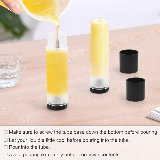 50Pcs 5g Lip Balm Tubes Plastic Lipstick Containers Empty Refillable Twist-up Lip Gloss Balm Filling Stick Clear Tube Holder with Black Cap for DIY Chapsticks Crayon Solid Perfume-Velvo Beauty