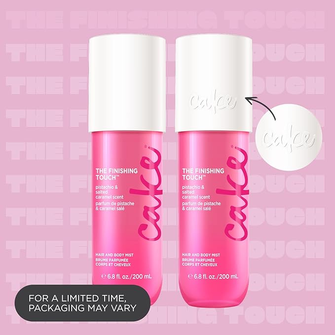 Cake Beauty Hair & Body Mist, The Finishing Touch - Pistachio & Salted Caramel Scent - Infused with Vitamin E & Argan Oil - For All Skin & Hair Types - 6.8 Fl Oz / 200 mL-Velvo Beauty