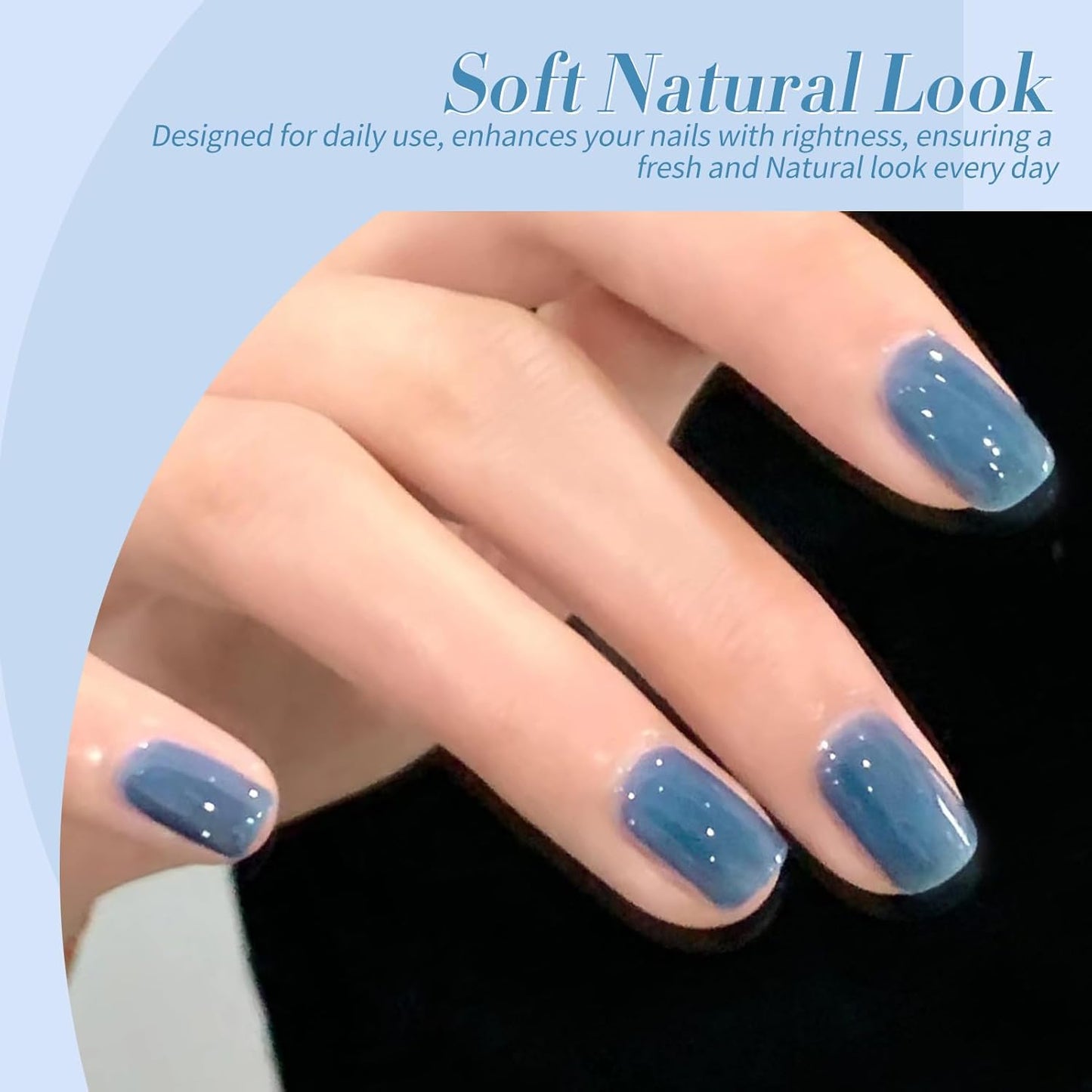 Born Pretty Jelly Blue Gel Nail Polish Set Sheer Transparent Blue Gel Polish Nail Art Manicure DIY at Home 6PCS-Velvo Beauty