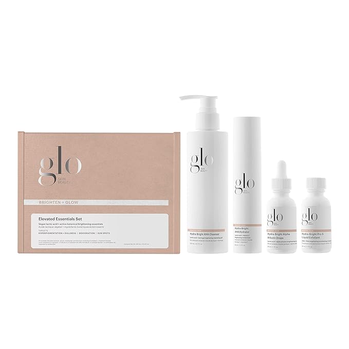 Glo Skin Beauty Brighten + Glow Elevated Essentials Set - Cleanse, Brighten & Hydrate, Targets Dullness, Dark Spots & Sun Damage-Velvo Beauty