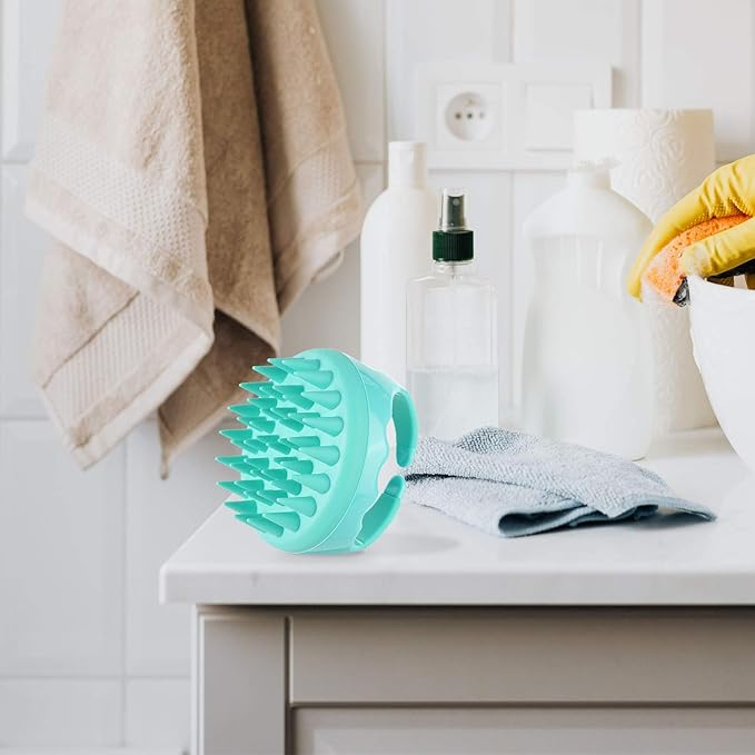 BTYMS Hair Shampoo Brush, Scalp Massager Silicone Scalp Scrubber Hair Washing Brush - Green-Velvo Beauty