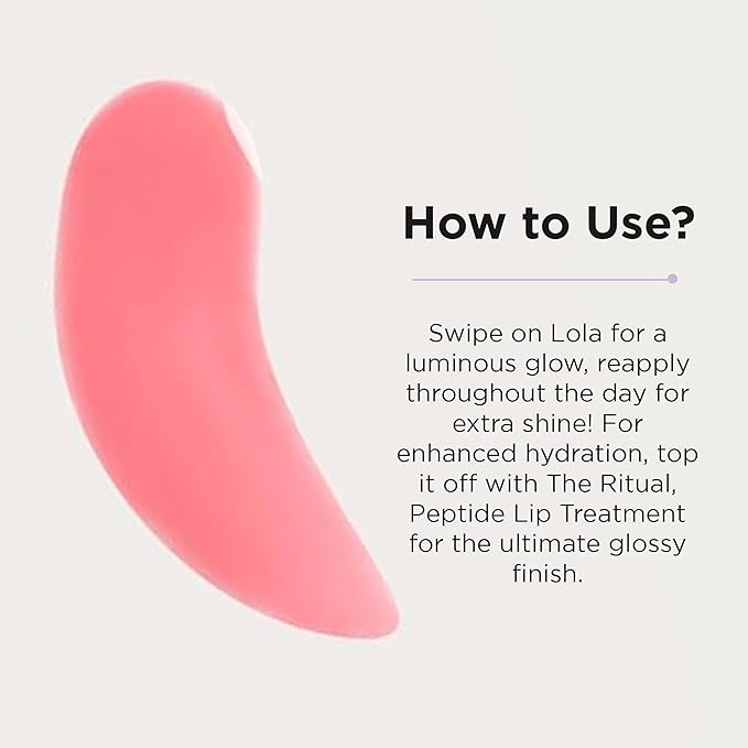 Côte Beauty The Necessity Peptide Lip Shine in Lyla - Plumping Coral Lip Gloss with Hyaluronic Acid, Shea Butter & Jojoba Oil - Non-Sticky, Long-Lasting Hydrating Formula-Velvo Beauty