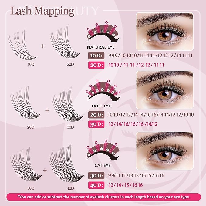 Lash Clusters 600PCS Lashes - Wispy Lash Clusters 10D 20D 30D+40D50D60D Individual Lashes Clusters D Curl Lash Extension 8-16MM Eyelash Clusters DIY Cluster Eyelash Extensions for Beginners Eyelashes-Velvo Beauty