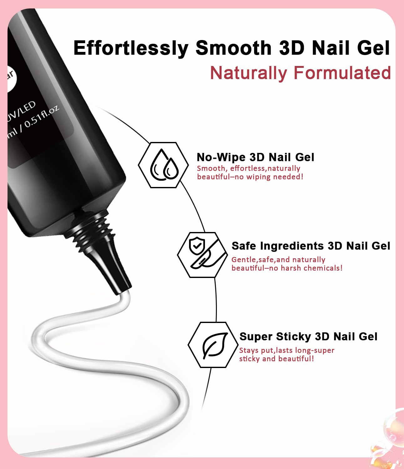 3D Nail Gel Art BISHENGYF - 15g Sculpting Gel Nail Glue with Gold White Chrome Nail Powder for Nail Art Non-Sticky Hand Hard Gel Carving Gel for Chrome Powder for Art Home DIY-Velvo Beauty