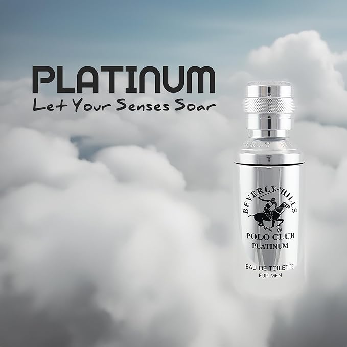 Beverly Hills Polo Club Cologne for Men Bonus Pack Designer Eau De Toilettes 3.4oz + 0.5oz 2 count (Platinum)-Velvo Beauty