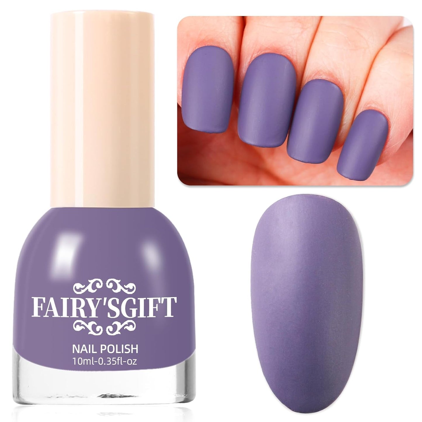 Matte Nail Polish Air Dry Nail Lacquer for Nail Art Varnish, Mist Effect Matte Finish Velvet Nail Polish, 0.35 fl oz (Dusty Blue-06, 10 ML)-Velvo Beauty