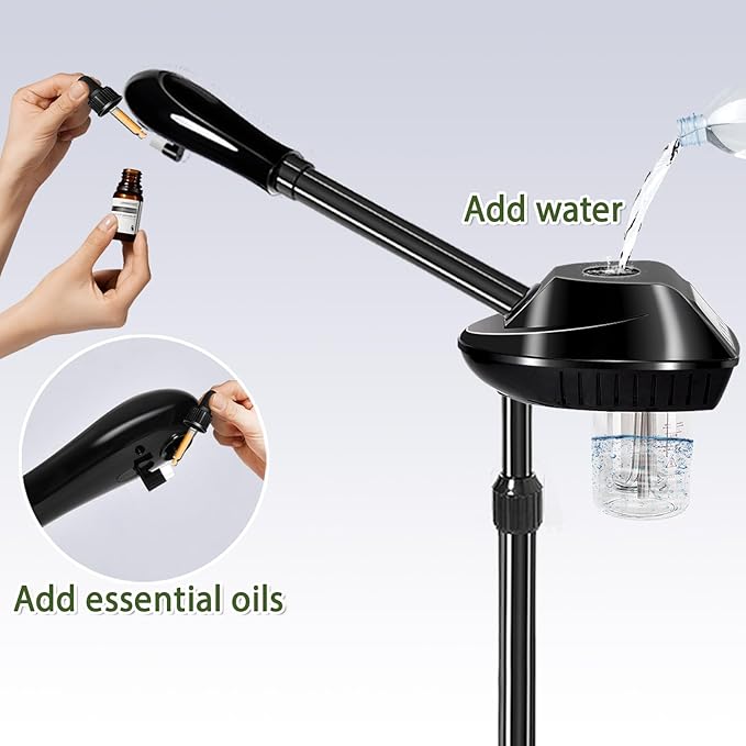 Professional Face Steamer on Wheels,Ozone Face Steamer for Deep Facial Cleansing-Velvo Beauty