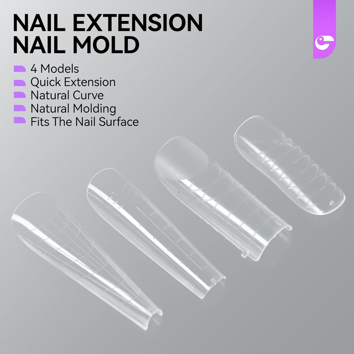 Gelike EC Dual Forms for Extension: 96 Pcs Color Nail Form, 4 Style 12 Size Nail Forms For Builder, Half Matte Gel Forms For Manicure Art Design Salon Diy-Velvo Beauty