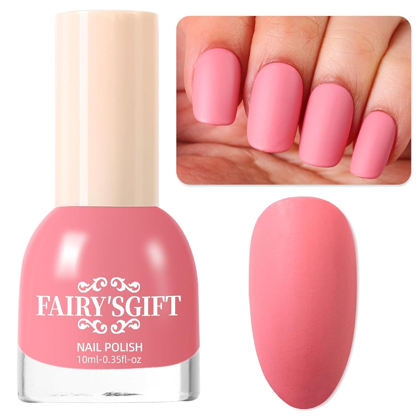 Matte Nail Polish Air Dry Nail Lacquer for Nail Art Varnish, Mist Effect Matte Finish Velvet Nail Polish, 0.35 fl oz (Soft Pink-15, 10 ML)-Velvo Beauty