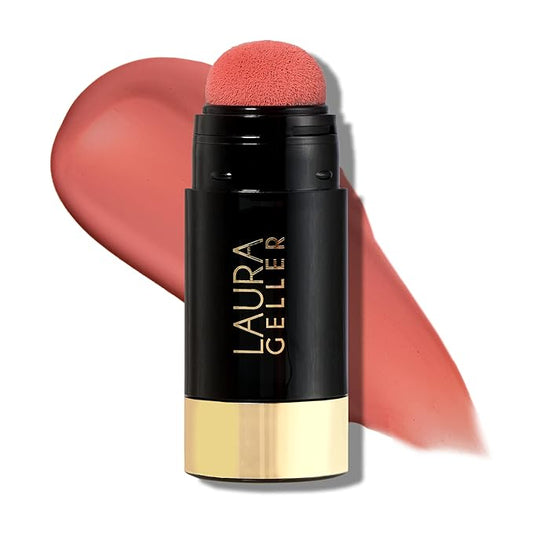 LAURA GELLER NEW YORK Serum Blush Tint, Lightweight Liquid Blush for Cheeks, Weightless Watercolor Sheer Finish, Poppy Peach-Velvo Beauty