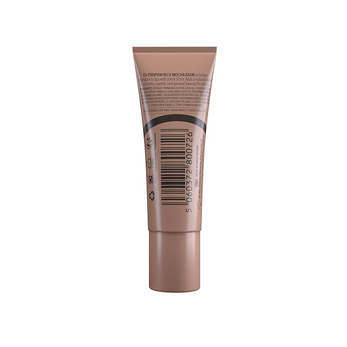 Rich Mocha Balm, Multi-Purpose Natural No Fragrance, for Hydrating Lips, Skin, Hair, Cuticles, Nails & Beauty Finishing (25 ml)-Velvo Beauty