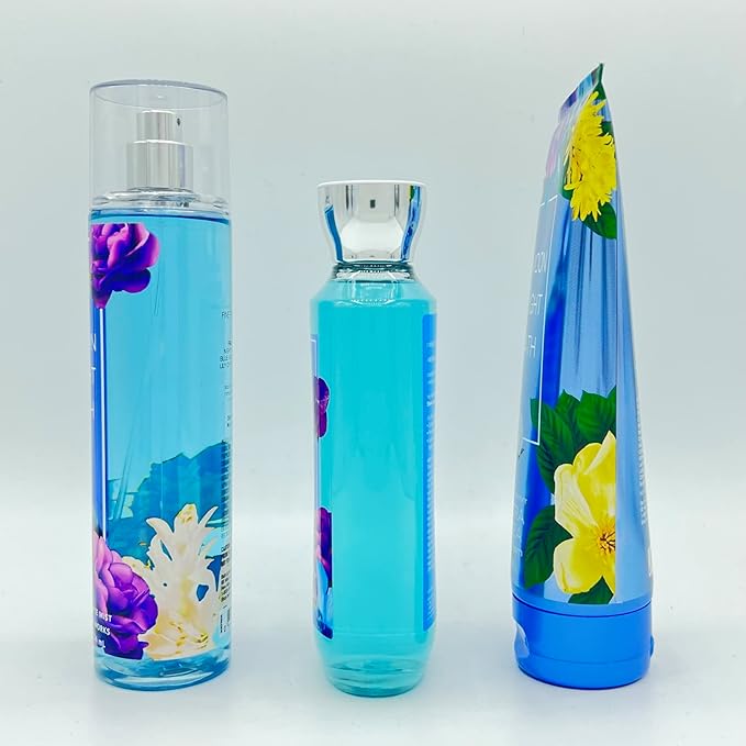 Bath & Body Works Moonlight Path Body Set - Shower Gel 10 Fl Oz, Fine Fragrance Mist 8 Fl Oz & Body Cream 8 Fl Oz-Velvo Beauty