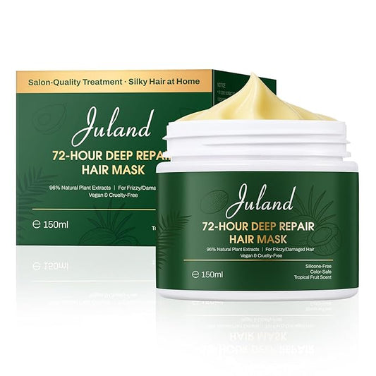 Juland Hair Mask, Collagen Hair Mask with Natural Amla Oil for Moisturization & Damage Repair, Hydroplex Technology for Stronger, Shinier Hair, 11 oz – Revitalizing Treatment for Dry, Damaged Hair-Velvo Beauty