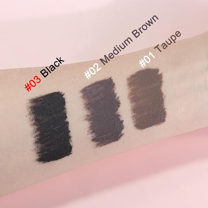 evpct 2-in-1 Tinted Brow Gel & Clear Brow Setting Glue Eyebrow Gel Kit - Strong Hold 24HR Waterproof Smudgeproof Eyebrow Makeup for Natural Soft Full Brows, Brows Enhancer Mascara Makeup - Black-Velvo Beauty