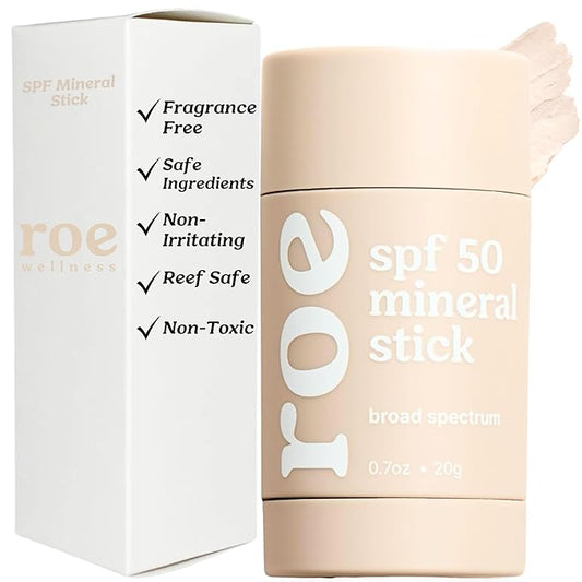 Roe Wellness- Baby Sunscreen Stick SPF 50 Roll-on Stick Clean Ingredients Zinc Oxide | Face & Body UVA & UVB Protection For Toddlers, Newborns-Velvo Beauty