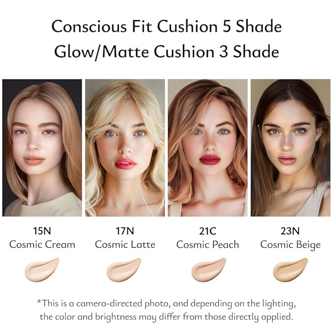 MOONSHOT KOREA Matte Fit Cushion Foundation Full Coverage Matte Finish, Breathable Makeup for Face, Long Lasting, Lightweight K-BEAUTY (23N Cosmic Beige, Matte Fit Cushion)-Velvo Beauty
