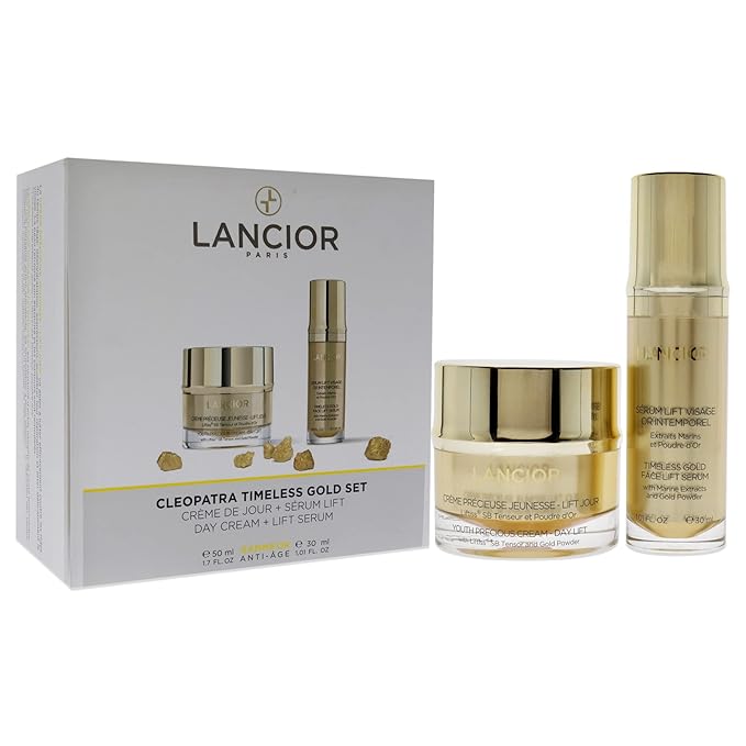 Timeless Gold Cleopatra Set 1.7oz Youth Precious Cream - Day Lift, 1oz Timeless Gold Face Lift Serum Unisex 2 Pc-Velvo Beauty
