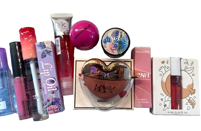 Diva Stuff Pink Lip Kit, 10 Lip Products Chosen At Random, Some Clear and Sheer and Some in Shades of Pink-Velvo Beauty