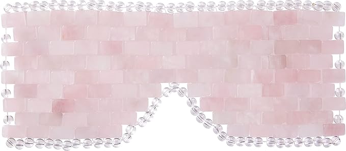 [glowiest] Rose Quartz Eye Mask: 100% Real Stone Eye Mask to improve Fine Lines, Puffiness and Irritation | For Hot & Cold Anti-Aging Therapy-Velvo Beauty