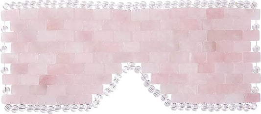 [glowiest] Rose Quartz Eye Mask: 100% Real Stone Eye Mask to improve Fine Lines, Puffiness and Irritation | For Hot & Cold Anti-Aging Therapy-Velvo Beauty