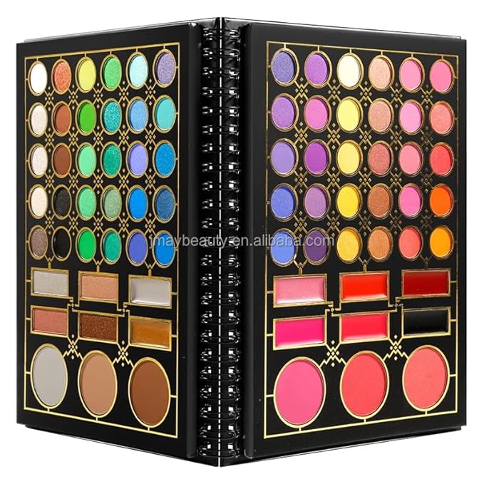 NATURAL GLARE makeup pallet All in one makeup pallet notebook contains 78 colors, setting powder, Bronze, Blush, Lipstick, ans of course our lovely eye shadows. the colors bring out all seasons.-Velvo Beauty