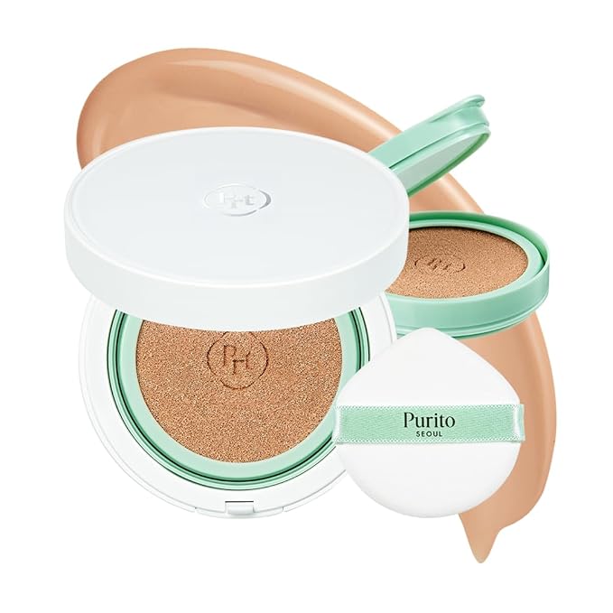 PURITO SEOUL Wonder Releaf Centella BB Cushion #21 Light Beige, Foundation, Korean Centella, Makeup Long Lasting, Flawless Coverage, K-Beauty, 15g, 0.52 fl.oz-Velvo Beauty