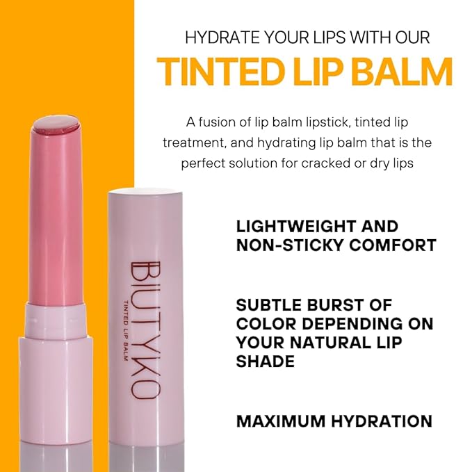 Lip Balm Hydrating for Dry and Chapped Lips Tinted Subtle Color Non-Sticky Juicy Finish | Pink, 1 Count (Pack of 1)-Velvo Beauty