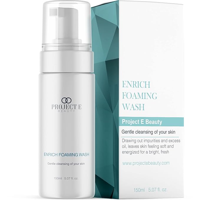 Project E Beauty Enrich Foaming Wash Gentle Cleansing | Moisturizing Daily Face Cleanser | Removes Dirt & Excess Oil | Brightens Skin | Hydrating Formulation | Clear & Smooth Skin | 150ml-Velvo Beauty