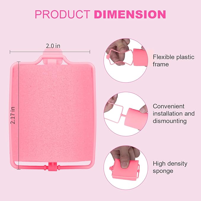 24 Pieces Foam Sponge Hair Rollers - Soft Sleeping Hair Curlers for Hair Styling (2inch, Pink)-Velvo Beauty