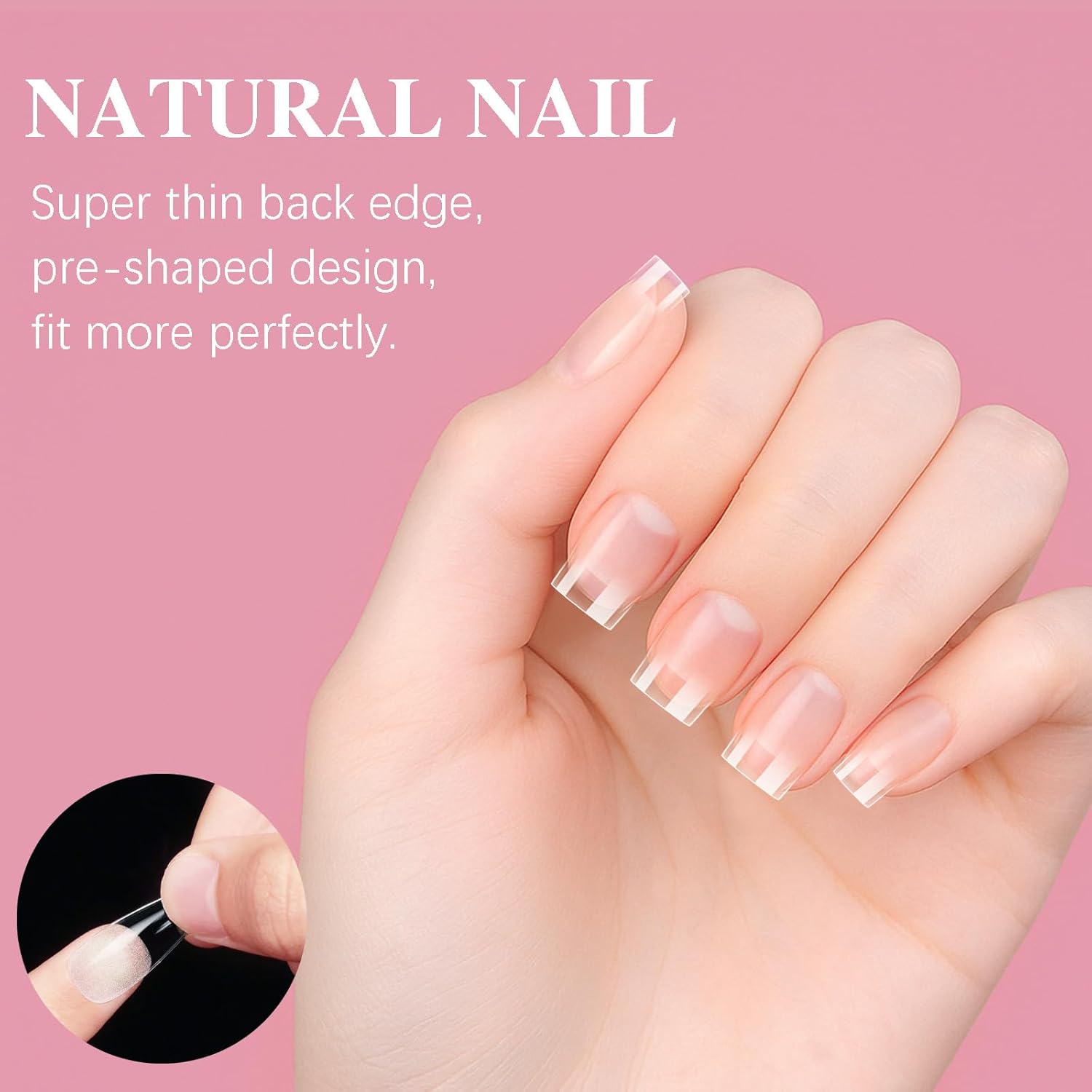 Extra Short Straight Nail Tips, SSWSBYKE 300pcs 15 Sizes Soft Gel Acrylic Nail Tips for Full Cover Pre-Shaped Fake Nails Tips Half Matte Press On Nails for Extension Home DIY Salon-Velvo Beauty