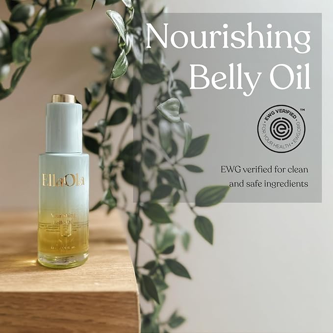 Belly Oil for Pregnancy Stretch Marks & Maternity Scars - Quick dry Formula with Squalene and Vitamin C Hydrates Face & Body, Pregnancy + Postpartum Skincare, Fragrance Free | 1.7 fl. oz.-Velvo Beauty