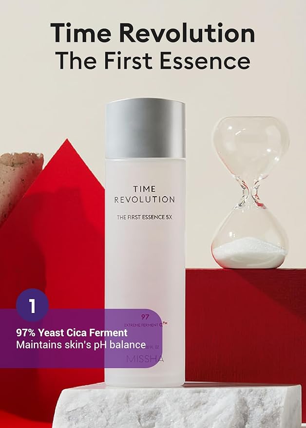 MISSHA Time Revolution Gift Set The First Essence 5X & Night Repair Ampoule 5X for Radiant, Youthful Skin-Velvo Beauty