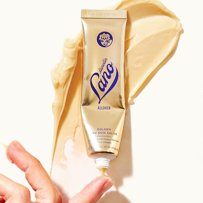 Lanolips Golden Dry Skin Salve - Lanolin Ointment with Vitamin E & Manuka Honey - Relief for Extremely Dry Skin - Healing Salve for Dry Hands, Cracked Lips, Skin Patches - Dermatologist Tested (25g)-Velvo Beauty