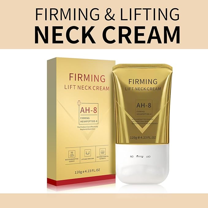 AH-8 Firming Neck Cream with Roller, Tightening & Lifting Cream for Sagging Skin, Contains Hexapeptide, Moisturizing for Face & Body Skin Tightening Cream-Velvo Beauty