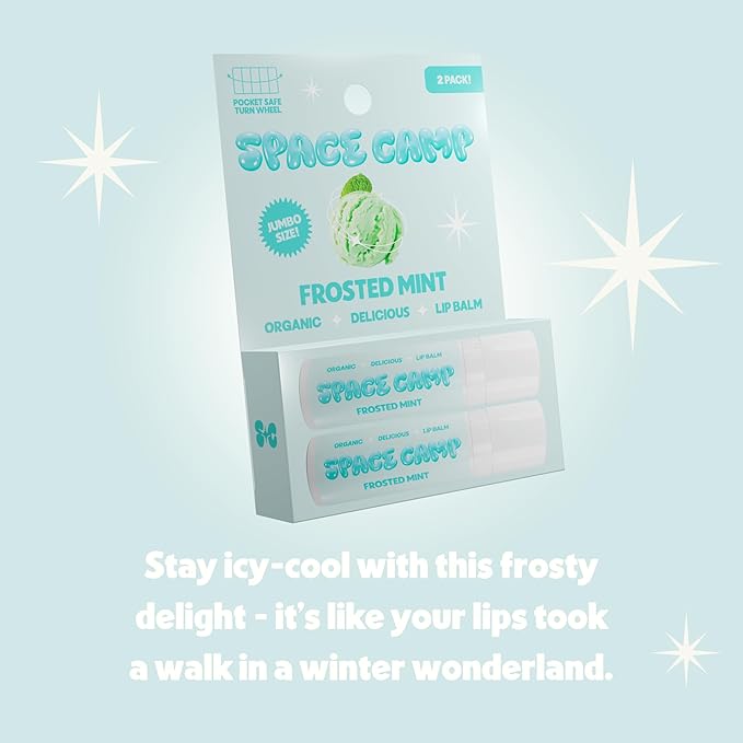 Wellness Jumbo Lip Balm - Frosted Mint Organic Flavored Balm (2 Pack)-Velvo Beauty