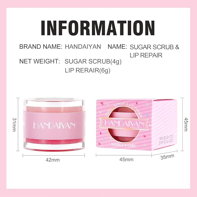 Lip Scrub & Lip Mask Lip Care Kit, Exfoliating Lip Scrub with Double Effect, Repair Lip Mask for Repairs Dry & Cracked & Chapped & Peeling Lips, Lip Care Gift for Women Girl-Velvo Beauty