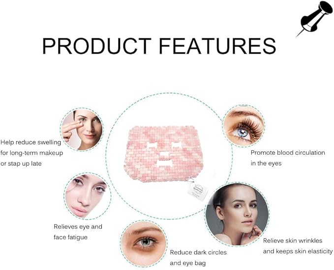 Jade Ice Sleeping Mask, Jade Mask for Relieving Face & Eye Puffiness Migraine, Anti Wrinkle Mask Therapy, Yoga Meditation Tools (Rose Quartz)-Velvo Beauty